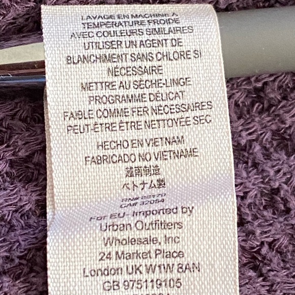 Free People Size Extra Small Purple Waffle Long Sleeve Long Cuff Tunic Top - Picture 5 of 8